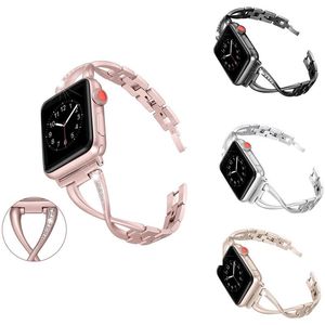 Correas de reloj de lujo para IWatch 49 mm Ultra 8 38 mm 42 mm 40 mm 44 mm Bandas de mujer Correa de reloj de Apple Diamond Correa de acero inoxidable para iwatch Series 7 6 SE 5 4 3 2 1 Pulsera