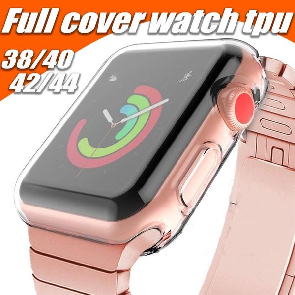 Para iWatch 5 4 Case 40mm 44mm 38mm 42mm Clear Soft TPU Cover Series 1 2 3 Protector de pantalla Apple Watch sports