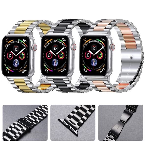 Para iwatch Ultra 49mm Correa Apple watch 8 7 6 SE 5 4 Correa de acero inoxidable Adaptador de hebilla Pulsera de enlace Correa de reloj 41mm 45mm 40/44mm 38 42mm