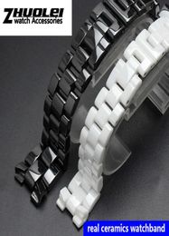 Para la pulsera de cerámica J12 Women039s Men039s Reloj Strap Fashion Fashion White White 16 mm de 19 mm H09155970171