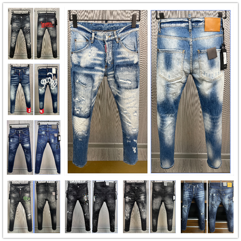 2023 New Arrivals D2 Mens Luxury purple Designer Denim Jeans Holes Dsquared2 Trousers Dsquare Jeans COOLGUY Biker Pants Mens Clothing 2#005