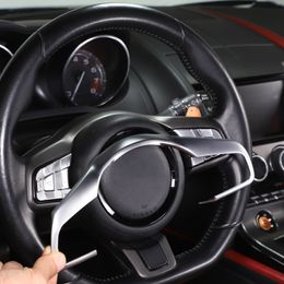 Pour Jaguar F-Pace F-Type XF 2016 2017 2018 2019 ABS Matt Black Car Wheel Cadre Cadre de couverture d'autocollant