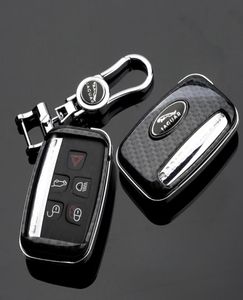 Voor Jaguar XE XF XJ FPACE Koolstofvezel Stijl Auto Remote Key Shell FOB Case Cover met metalen sleutelhanger3495481