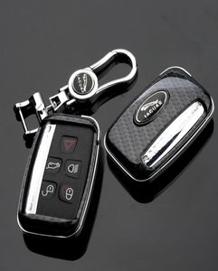 Coque de clé télécommande de voiture en Fiber de carbone, étui porte-clés avec porte-clés en métal pour Jaguar XE XF XJ FPACE 3191603