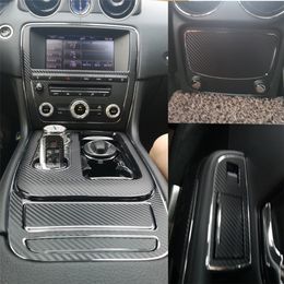 Voor Jaguar XJ XJL 2010-2018 Interieur Centraal Bedieningspaneel Deurklink Koolstofvezel Stickers Decals Auto styling gesneden vinyl198d
