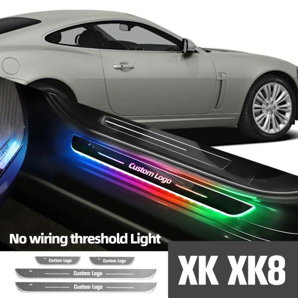Pour Jaguar XK XK8 1996-2014 2011 2013car Sild Light Logo personnalisé LED BELOLLAGE SEURSHOLD PEDAL LAMP ACCESSOIRES