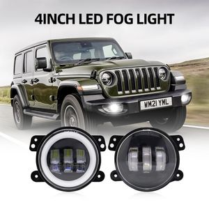 Voor Jeep Wrangler JK LJ TJ Dodge Journey Magnum ATV 60W 4 inch LED Passing Fog Lights White DRL Amber Turn Signal Lamp
