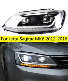 Voor Jetta Sagitar MK6 2012-16 LED Koplamp Montage Retrofit Richtingaanwijzer Lens Auto Dagrijverlichting Koplamp