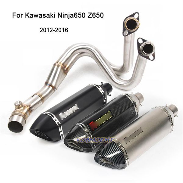 Para Kawasaki ER6N Ninja650F R 2012-2016 motocicleta Slip On Escape conjunto completo tubo de conexión silenciador puntas Escape275C