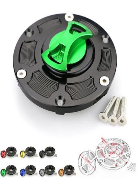 Para Kawasaki EX250 Ninja 250 20082014 EX300 Ninja 300 20132017 CNC tapa de tanque de combustible para motocicletas tapa de Gas Keyless6469232