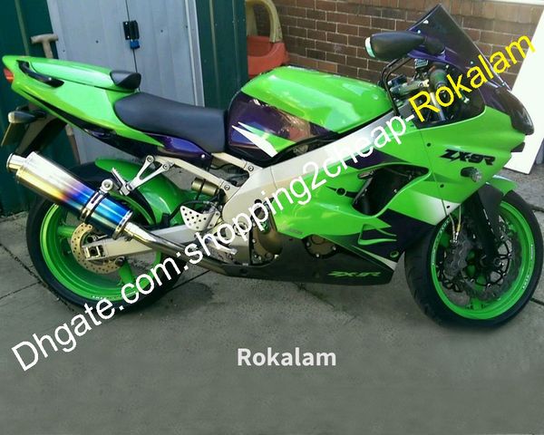 Kit de carénage de rechange pour moto Kawasaki Ninja ZX-9R 2000 2001 ZX 9R 00 01 ZX9R Sport, carrosserie verte et noire (moulage par injection)