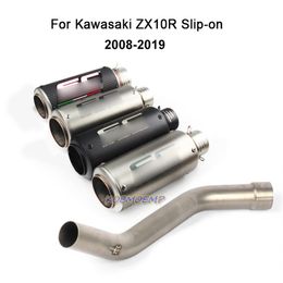 Para Kawasaki Ninja ZX10R 2008-2019, tubo de enlace de Escape para motocicleta, conexión de tubo medio, silenciador de Escape, puntas de tubo Escape299Q