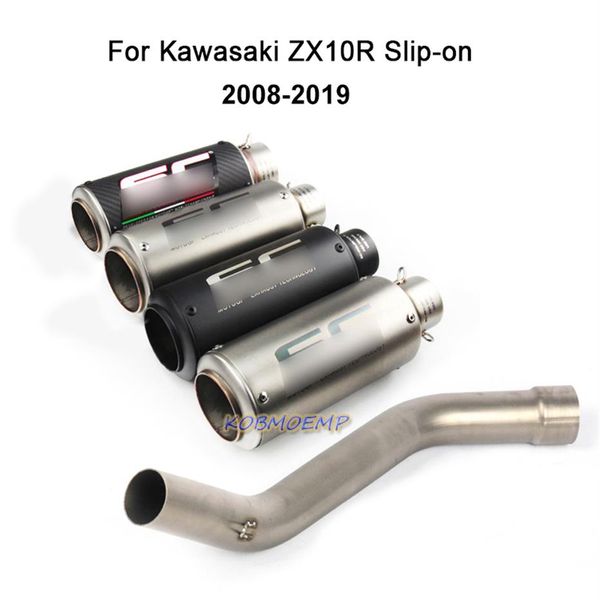 Pour Kawasaki Ninja ZX10R 2008-2019 tuyau de liaison d'échappement de moto reliant le tuyau moyen d'échappement silencieux embouts de tuyau Escape299Q