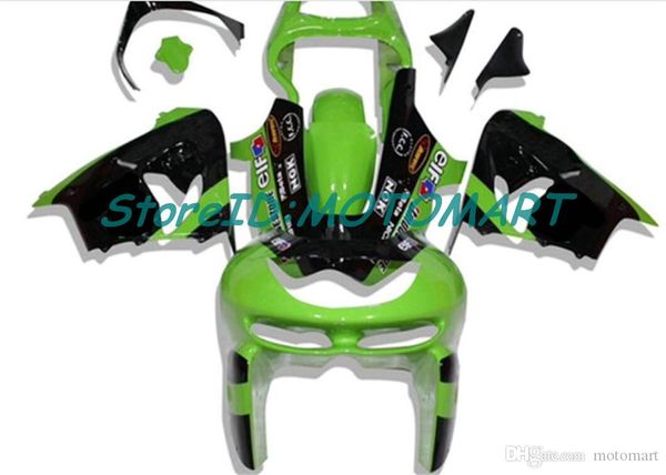 Jeu de carénages de moto pour KAWASAKI NINJA ZX9R 98 99 ZX-9R ZX 9R 1998 1999 kit de carénage vert noir KM20