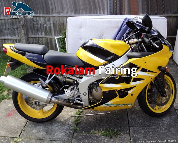 Pour Kawasaki Ninja ZX6R ensemble de carénages jaune ZX-6R 98 99 1998 1999 ZX 6R ZX 6 R pièces de carénages de moto