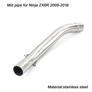 Pour kawasaki Ninja ZX6R zx636 moto acier inoxydable section centrale lien silencieux d'échappement tuyau Silp On 2009-2019