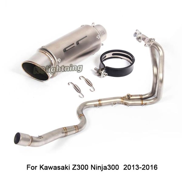 Pour Kawasaki Ninja300 Z300 moto système d'échappement complet tuyau de raccordement silencieux tuyau évent queue échappement en acier inoxydable191p