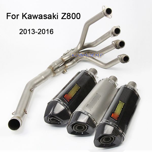 Pour Kawasaki Z800 2013-2016 moto sans lacet système d'échappement complet tuyau de raccordement tuyau de silencieux avec silencieux DB Killer