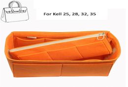 Voor Kel l y 25 28 32 35Basic -stijl tas en portemonnee organisator wdetachable zip pocket3mm premium vilt handgemaakte 20 kleuren 21084470070