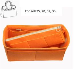 Voor Kel l y 25 28 32 35Basic -stijl tas en portemonnee organisator wdetachable zip pocket3mm premium vilt handgemaakte 20 kleuren 21081794610