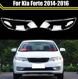 Para Kia Forte 2014-2016 faro delantero de coche, faro de cristal, pantalla transparente, carcasa de lámpara, cubierta de lente automática, funda de luz