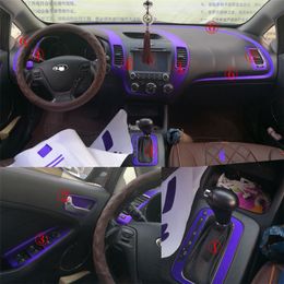 Pour Kia K3 2012-2018 intérieur panneau de commande Central poignée de porte 3D/5D en Fiber de carbone autocollants décalcomanies accessoire de style de voiture