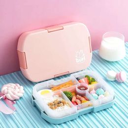 Voor Kinderen School Lunchbox Draagbare Magnetron Plastic Bentobox Met Compartimenten Salade Fruit Voedsel Containerbox Gezond Materiaal