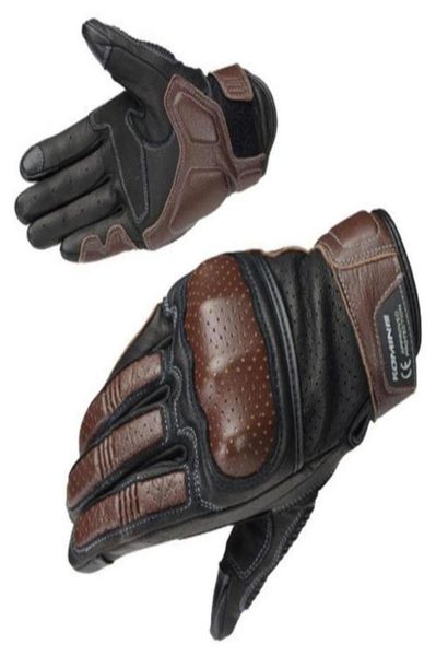 Pour Komine rétro gants de Moto course respirant écran tactile gants de doigt complet Moto protéger équipement Luvas Moto équitation Guan7111493