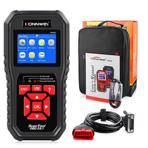 Voor Konnwei KW850 OBD2 Auto -diagnostische scanner Tools OBD 2 Auto diagnostisch gereedschap Controle Engine Automotive Cars Scanner Code Reader Black