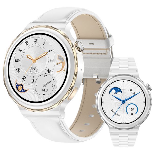 Para Lady NFC ios Reloj inteligente Mujer Carga inalámbrica Android Relojes inteligentes Llamada Bluetooth Smartwatch IP68 Impermeable 1.36 pulgadas 390 * 390 Pantalla HD G Sensor Fitcloudpro