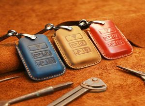 voor Land Range Rover vond 5 voor Jaguar Car Bag Crazy Horse Leather Handmade Sleeve Keychain Key Cover7750387