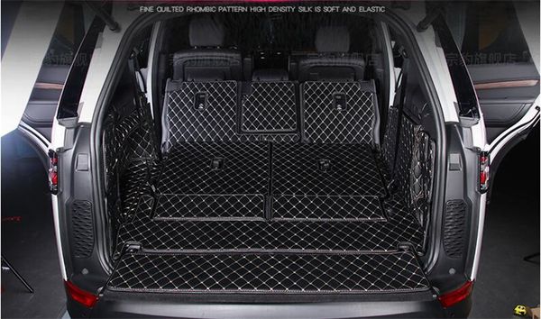 Para Land Rover Discovery 5 LR5 5 7 Asiento 2017 2018 2019 2020 Bandeja trasera completa Liner de carga Mats de almohadilla de pie protector de piso