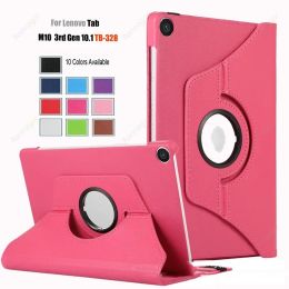 360 Roterende standaard Leather Case voor Lenovo M11 11 M10 plus 10,6 inch 3e M10 HD 2e 3e gen 10.1inch Lichee Slim Pu Leather Flip Cover Tablet Cases met Auto Sleep/Wake