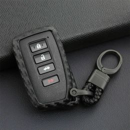Pour Lexus Carbon Fiber Car Key Fob Case Cover Chain Ring Keychain Accessories241G