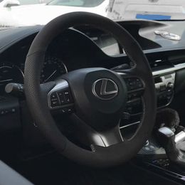 Housse de volant intérieure de voiture en cuir suédé personnalisé, cousue à la main, pour Lexus IS ES LS NX RX300, bricolage, 199q