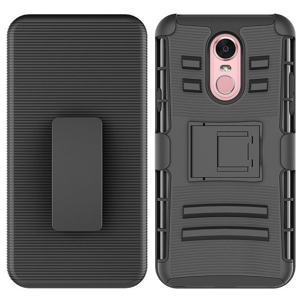 Para LG Stylo 4 k10 2018 Armor Hybrid Case PC Sillicon 3 en 1 Combo Holster Clip para cinturón Protector protector Kickstand cubierta del teléfono