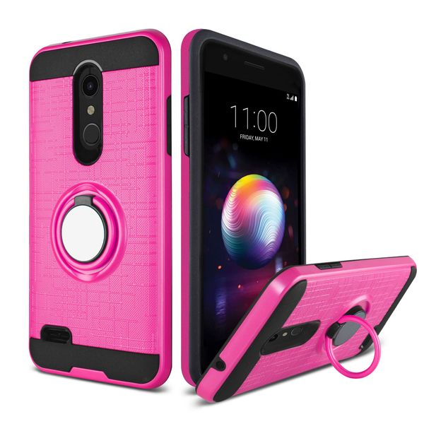 Para LG Stylo4 stylo 3 K10 2018 K20 Plus Aristo 2 3D Ring 360 grados Kickstand Funda de teléfono más nueva