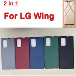 Para LG Wing 5G Case LM-F100N Soft TPU Silicona Cubierta posterior para carcasa de ala LG con pantalla de vidrio templado protector de pantalla