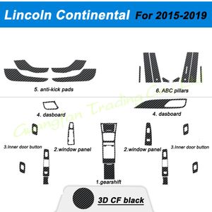 Voor Lincoln Continental Jaar 2015-2019 Auto-Styling 3D/5D Koolstofvezel Auto-interieur Middenconsole Kleur Molding sticker Decals Accessoires