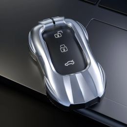Étui pour clé de voiture LiXiang L9 L8 Pro L7 2019 – 2023, en alliage de Zinc, argent, couvercle sans clé, accessoires de voiture