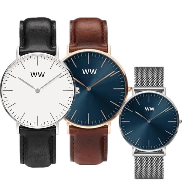 pour les hommes de luxe montre de créateur supérieur dw bracelet couple en acier inoxydable mode étanche pour les femmes montre-bracelet à quartz movemen236I