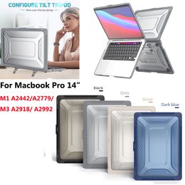 Voor MacBook Pro 14 inch M1 M3 Laptop Vervang Cases Foldable Standstand Cover voor Mac Book 14 "Honingraat Ventilatie Koeling Shock-Absorbing Protection Case +Retail Box