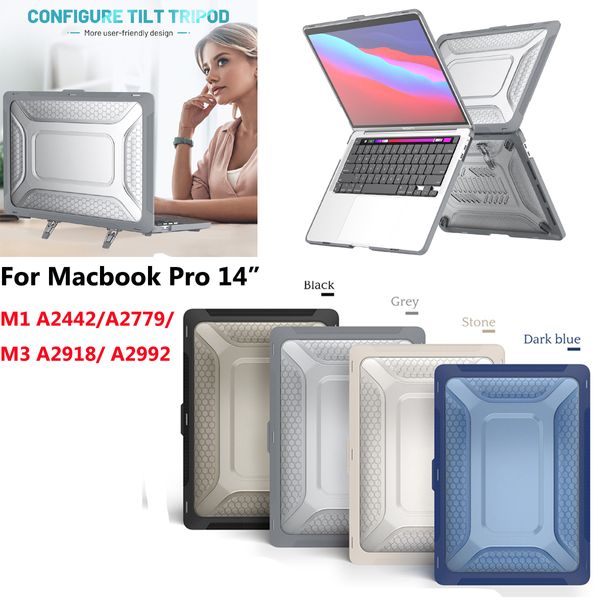 Pour MacBook Pro 14 pouces M1 M3 ordinateur portable Remplacez les étuis couvertures de coque pliable pour Mac Book 14 