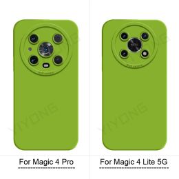 Para Magic4 Pro Case Yiyong Square Liquid Silicone Soft Cover for Huawei Honor Magic 4 Lite 4Pro 4Lite 5G Cajones de teléfono a prueba de choques