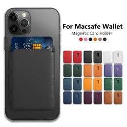Voor Magsafe Magnetische Luxe Lederen Kaarthouder Portemonnee Case Voor iPhone 14 Pro Max 13 12 Telefoon Tas Cover Adsorptie accessoires