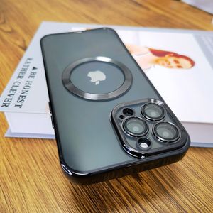 Magnetic iPhone Case for iPhone 14 13 12 11 Pro Max Plus 2024 - Soft Silicone with Full Coverage and Lens Protector