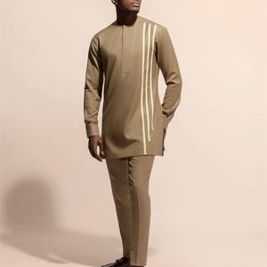 Costume Dashiki à manches longues pour hommes, mode Style africain, vêtements pour hommes, col rond, hauts et pantalons décontractés, 220722