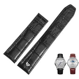 Voor Maurice Lacroix Eliros Watchband First Layer Calfskin polsband 20 mm 22 mm Black Brown Cow Echte lederen band Watch Bands230d