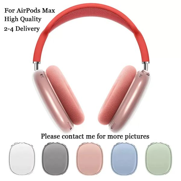 Pour Max Bluetooth Earbuds Accessoires Accessoires Transparent TPU Silicone Silicone Couvre de protection AirPod Maxs Headphones Boîte de casque Casque