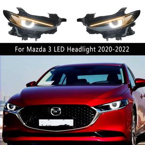 Pour Mazda 3 phare LED 20 22 accessoires de voiture DRL feux de jour Streamer clignotant feux de route ange oeil projecteur lentille